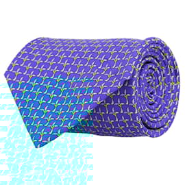 Salvatore Ferragamo-Salvatore Ferragamo Palm Tree Print Silk Tie-Blue