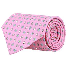 Salvatore Ferragamo Cravate en soie à imprimé escargot fleuri Rose