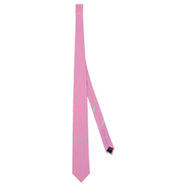 Salvatore Ferragamo-Floral Snail Print Silk Tie-Pink
