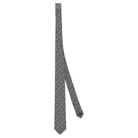 Salvatore Ferragamo-Gancini Print Silk Tie-Grey