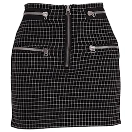 Isabel Marant-Isabel Marant Zip-Up Checked Mini Skirt in Black Wool -Other