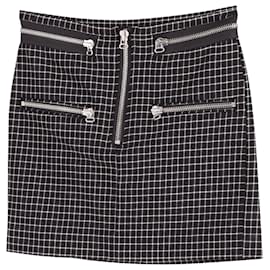 Isabel Marant-Isabel Marant Zip-Up Checked Mini Skirt in Black Wool -Other