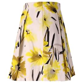 Alice + Olivia-Alice + Olivia Pleated Mini Skirt in Floral Print Cotton-Other