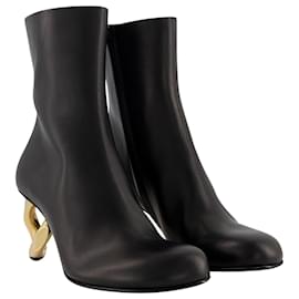 JW Anderson-Chain Ankle Boots in Black Leather-Black