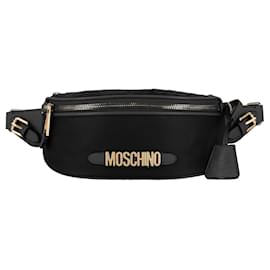 Moschino-Nylon Logo Belt Bag-Black