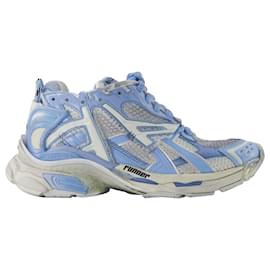 Balenciaga-Runner Sneakers in Blue Mesh-Blue