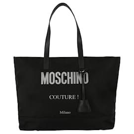 Moschino-Moschino Nylon Logo Tote Bag-Black