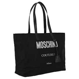 Moschino-Moschino Nylon Logo Tote Bag-Black