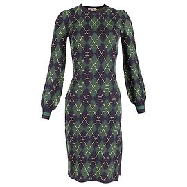 Baum und Pferdgarten Argyle Design Kleid aus grüner Viskose Grün