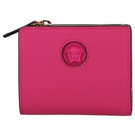 Versace La Medusa Leather Wallet Pink