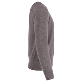 Thom Browne-Thom Browne 4-Suéter pulôver com gola careca em cashmere cinza-Cinza