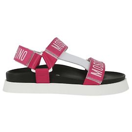 Sandali Moschino con nastro logato Rosa