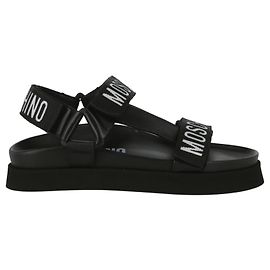 Sandalias con cinta del logo de Moschino Negro