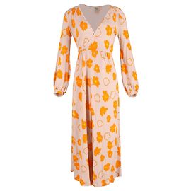 Baum und Pferdgarten Florales Wickelkleid aus rosa Baumwolle Pink