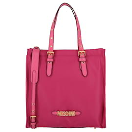 Moschino-Moschino Nylon Logo Tote Bag-Pink