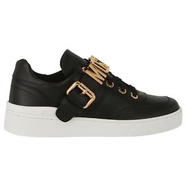 Sneakers Moschino in pelle con logo Nero