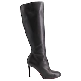 Christian Louboutin-Christian Louboutin Kate Botta 85 Knee High Boots in Black Leather-Black