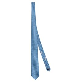 Salvatore Ferragamo-Cravate en soie à imprimé ballon de football-Bleu