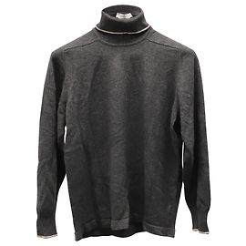 Ermenegildo Zegna Rollkragenpullover aus dunkelgrauer Wolle Grau