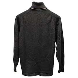 Ermenegildo Zegna-Ermenegildo Zegna Turtleneck Sweater in Dark Grey Wool-Grey