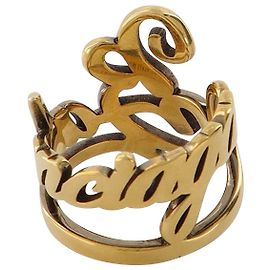 Balenciaga Anillo Typo de latón dorado Dorado Metálico
