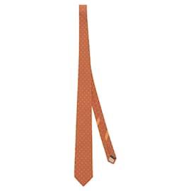 Salvatore Ferragamo-Salvatore Ferragamo Gancini Rope Print Silk Tie-Orange
