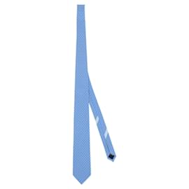 Salvatore Ferragamo-Bull Print Silk Tie-Blue