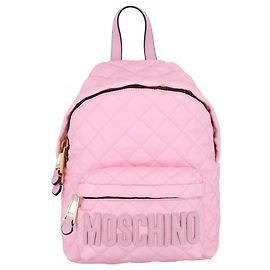 Moschino Quilted Nylon Logo Backpack Pink