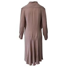Fendi-Robe Fendi avec nœud lavallière en soie rose sombre-Rose