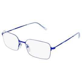 Balenciaga-Rectangle-Frame Metal Sunglasses-Blue