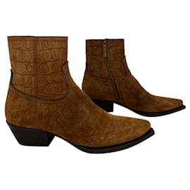 Saint Laurent-Ankle Boots-Cognac