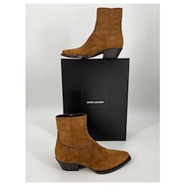Saint Laurent-Ankle Boots-Cognac