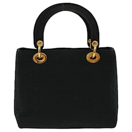 Christian Dior-Christian Dior Canage Lady Dior Hand Bag Nylon Black Auth yk4966-Black