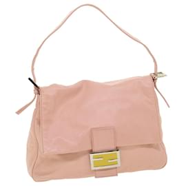 Fendi-FENDI Mamma Baguette Shoulder Bag Leather Pink Auth yk4975-Pink