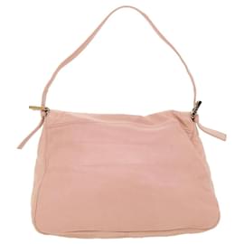 Fendi-FENDI Mamma Baguette Shoulder Bag Leather Pink Auth yk4975-Pink
