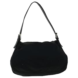Fendi-FENDI Mamma Baguette Shoulder Bag Black Auth rd2887-Black