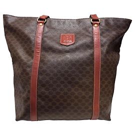 Bolsa tote Céline Macadam de couro marrom Marrom