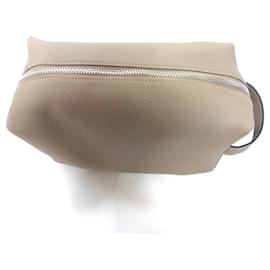 Autre Marque-Taupe leather vanity case-Taupe