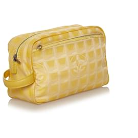 Chanel-Chanel Yellow New Travel Line Nylon Pouch-Yellow