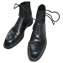 louis vuitton leather boots 41.5 Black