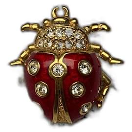 Christian Dior-Magnificent Dior ladybug pin brooch-Red,Gold hardware