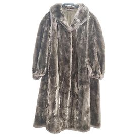 Autre Marque Pellicia Rabbit Fur Coat Olive Green M Olive green