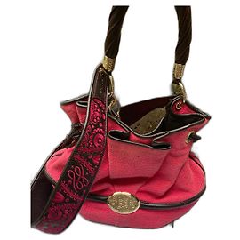 Sublime sac BB Brigitte Bardot Lancel fushia et noir fleuri Noir Fuschia