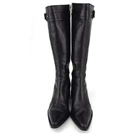 Dior-Boots Dior Boots Shoes Shoes Ladies Black Silver Long Boots-Black,Silvery