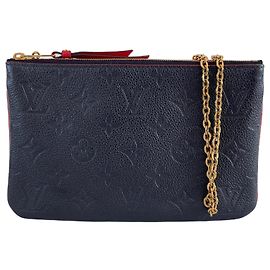 Pochette con zip foderata Louis Vuitton marine rouge blu navy a tracolla Rosso Blu Bordò Blu navy Blu scuro