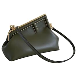 Fendi-Fendi first small clutch shoulder bag-Green,Olive green