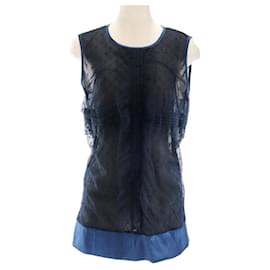 Chanel-*Chanel 07A sleeveless see-through mini dress-Navy blue