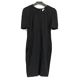 Chanel-*CHANEL One-Piece Crew Neck/Short Sleeve/Knee Length/Knit-Black