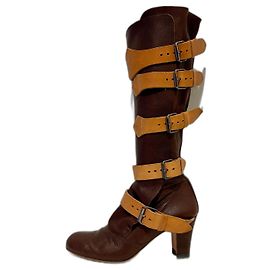 Vivienne Westwood Pirate boots with straps and buckles Brown Chestnut Light brown