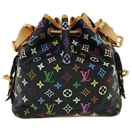 Louis Vuitton-LOUIS VUITTON Monogram Multicolor Petit Noe Shoulder Bag Black M42230 BS2092a-Black
